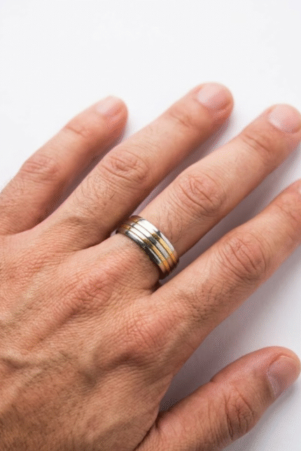 Silver & Golden Dual Tone Ring for Men
Stylish Band for Daily Wear