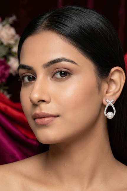 Pearl Drop Earrings for Women
Crystal Studded Teardrop Design Party & Wedding Jewelry