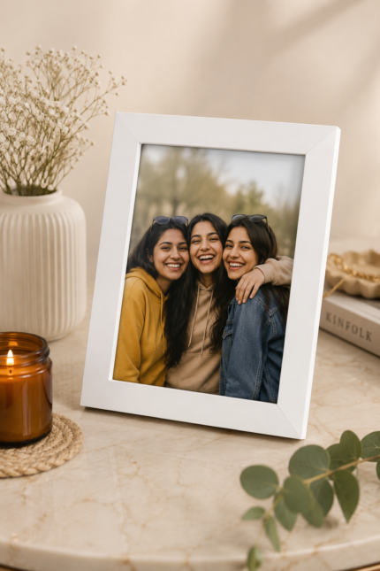 Modern Customized Picture Frame 4x6 Size
Stylish White Photo Frame for Bedroom & Office